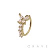 MULTI CZ BUTTERFLY 316L SURGICAL STEEL HOOP NOSE RING